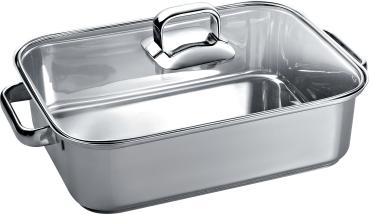 SIEMENS HZ390011 - Bräter aus Edelstahl mit Glasdeckel